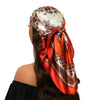 Square Satin Foulard Scarf 90 x 90 cm (35 x 35 in) Neckerchief Bandana Hijab for Women