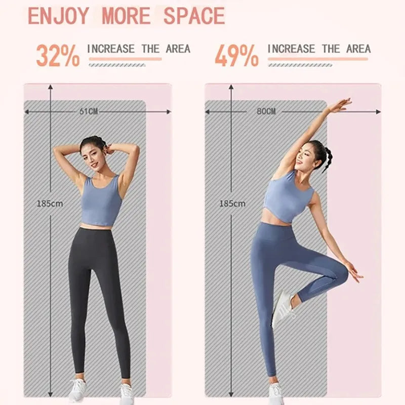 NBR Yoga Mat 10/15mm Thick Anti-Slip Fitness Mat – 185×80cm (72.8×31.5in) & 185×60cm (72.8×23.6in) for Yoga Pilates Gymnastics