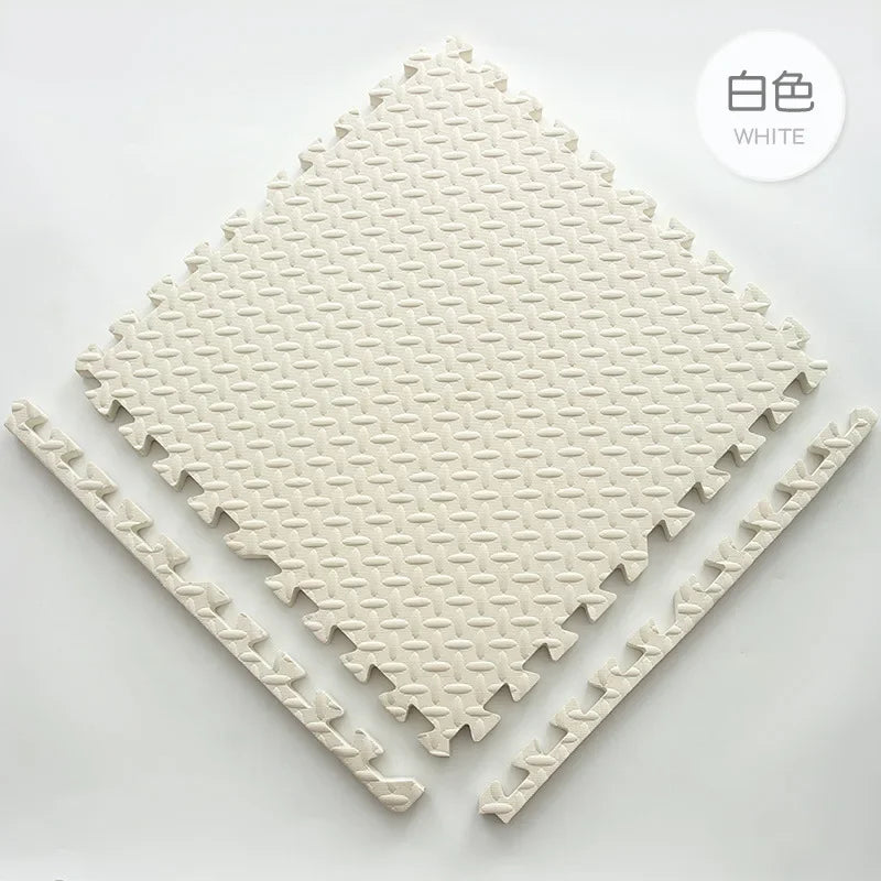 EVA Interlocking Foam Floor Tiles 30 x 30 cm (11.8 x 11.8 in) – Leaf Grain Non-Slip Gym, Yoga & Playroom Mat 1 cm Thick