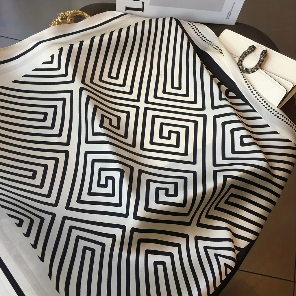 Nordic All-Season Faux Silk Square Scarf 70 x 70 cm (27.6 x 27.6 in) – Lightweight Chic Shawl for Women & Teens