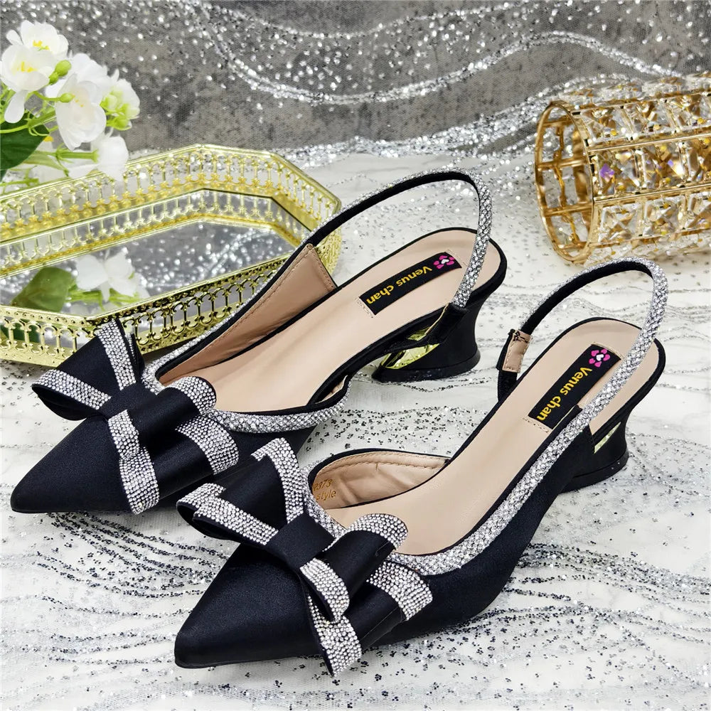 Elegant African-Inspired High Heel Chain Slingback Sandals for Women – Party & Wedding Pumps