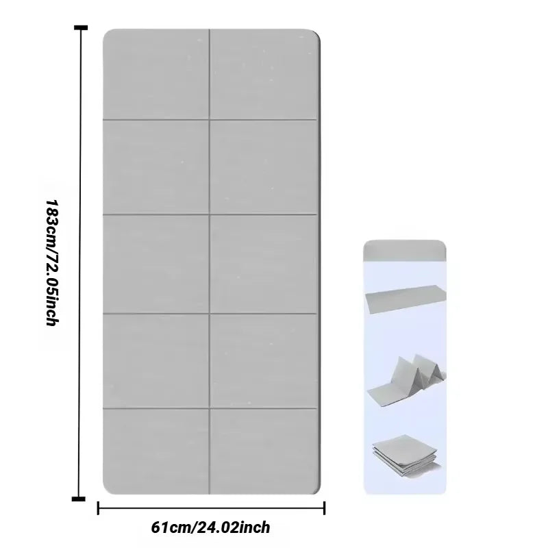 Foldable TPE Travel Yoga Mat – 183 x 61 cm (72 x 24 in), 5 mm Double-Sided Non-Slip for Pilates & Workouts