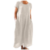 Women's Casual O-Neck Short Sleeve A-Line Ankle-Length Dress, Loose Office Spring/Summer Polyester