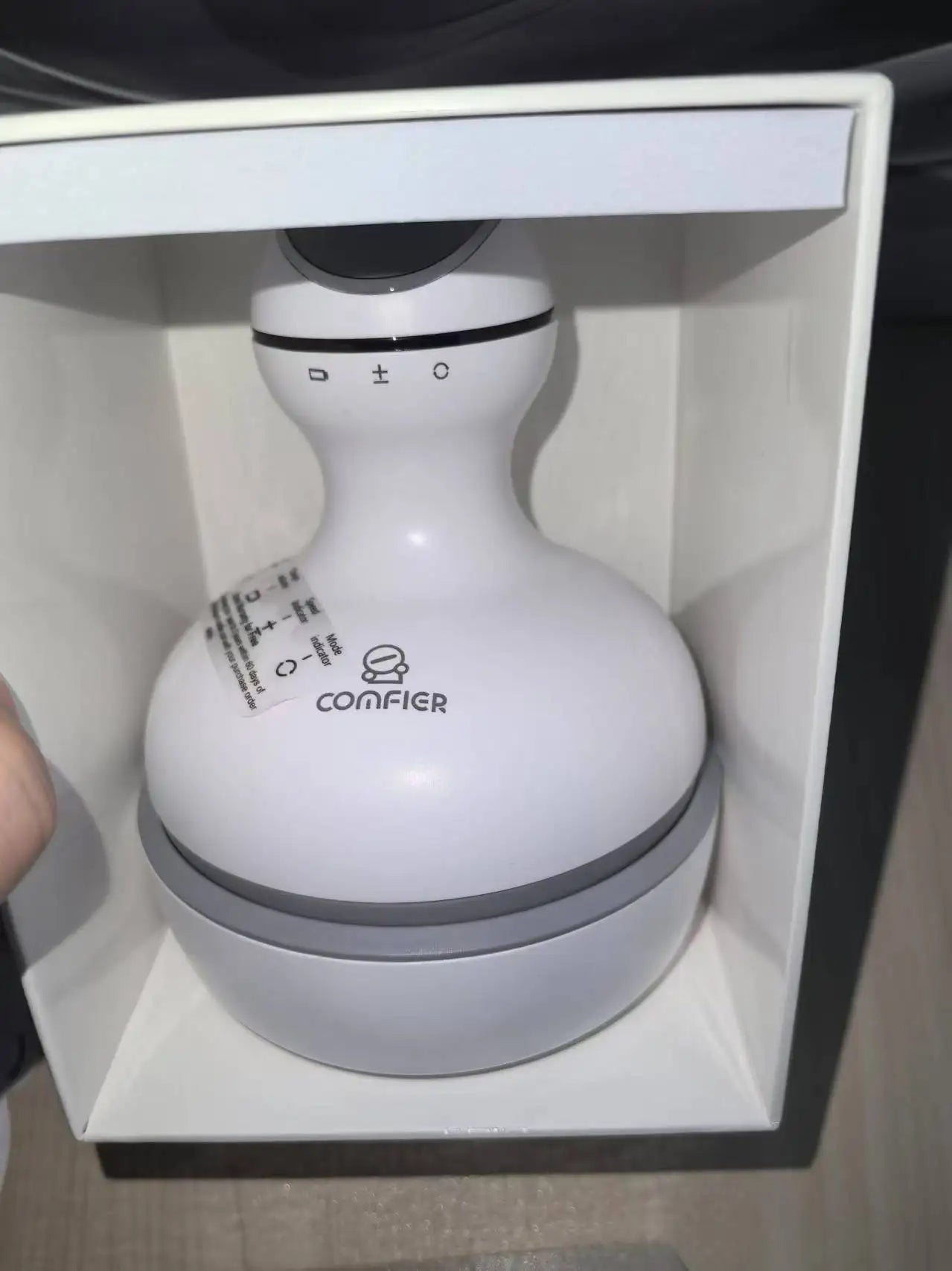 Cordless Electric Scalp Massager – Handheld Head Scratcher for Men & Women, Portable White