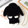 Plush Bunny Faux Fur Crossbody Bag with Chain Strap - Cute Women’s Shoulder Messenger Purse (21 Colors)