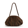 Faux Mink Fur Cloud Bag for Women - Plush Pleated Hobo Shoulder & Clutch with Chain, Winter Warm Underarm Purse