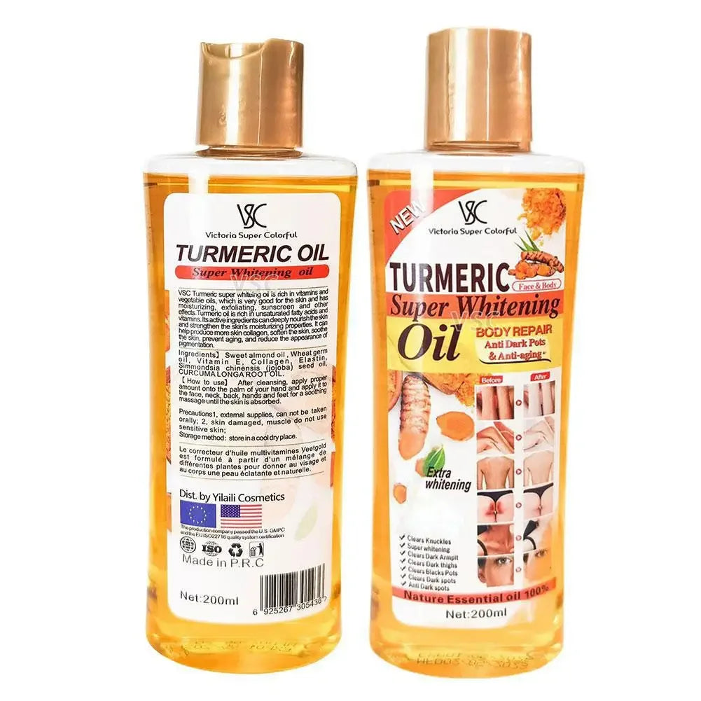 Turmeric Essential Oil 200ml (6.8 fl oz) - Facial & Body Massage Oil, Moisturizing Aromatherapy, Brightening & Smoothing Skin Care