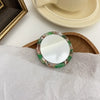 Mini Round Acetate Pocket Mirror 2.4 in (6.2 cm) Zebra Pattern Portable Travel Makeup Mirror