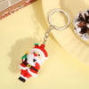 Santa and Reindeer Resin Christmas Keychain - Cute Cartoon Pendant Key Ring Charm for Backpack Purse Ornament