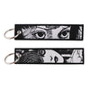Anime Embroidered Keychain Double-Sided Key Fob 3 x 13 cm (1.2 x 5.1 in) for Backpacks Cars Motorcycles Gift