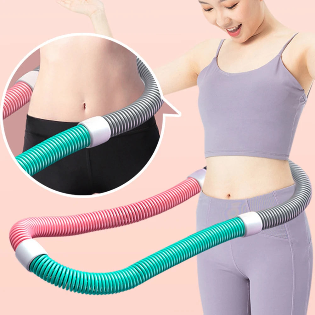 Weighted Foldable Waist Toning Hoop – Soft-Spring Hula Hoop 160cm (63in) Portable Quiet Belly & Cardio Fitness Hoop