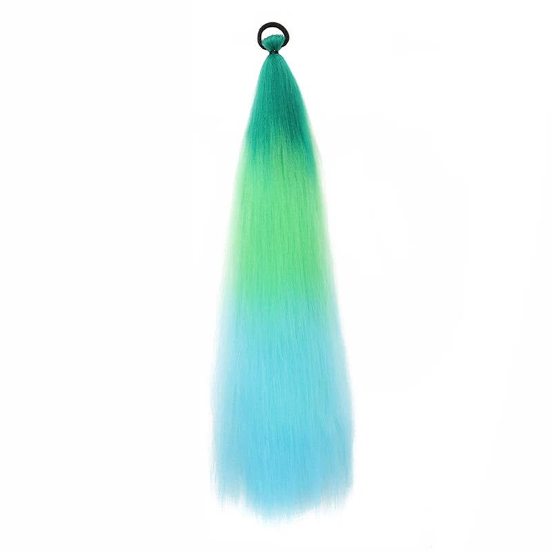 WIGSIN 26-Inch (66 cm) Synthetic Ponytail Extension – Long Yaki Straight Ombre with Elastic Tie