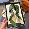 Silk-Feel Square Scarf 70 x 70 cm (27.6 x 27.6 in) Floral Satin Neckerchief – Women's Hair Band, Bandana & Wrap