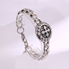 Viking Rune Wolf Celtic Knot Stainless Steel Bracelet for Men Nordic Link Chain