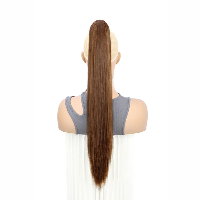 24-Inch (61 cm) Clip-In Straight Ponytail Hair Extension, Heat-Resistant Synthetic Claw Clip for Women, Blonde/Black