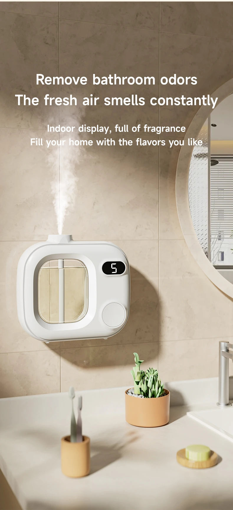 Automatic Aromatherapy Diffuser Fragrance Sprayer Air Freshener for Home, Bedroom & Bathroom