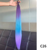 Purple Synthetic Ponytail Extension with Elastic Band – Long Straight Yaki Hairpiece for Braids & DIY Styles