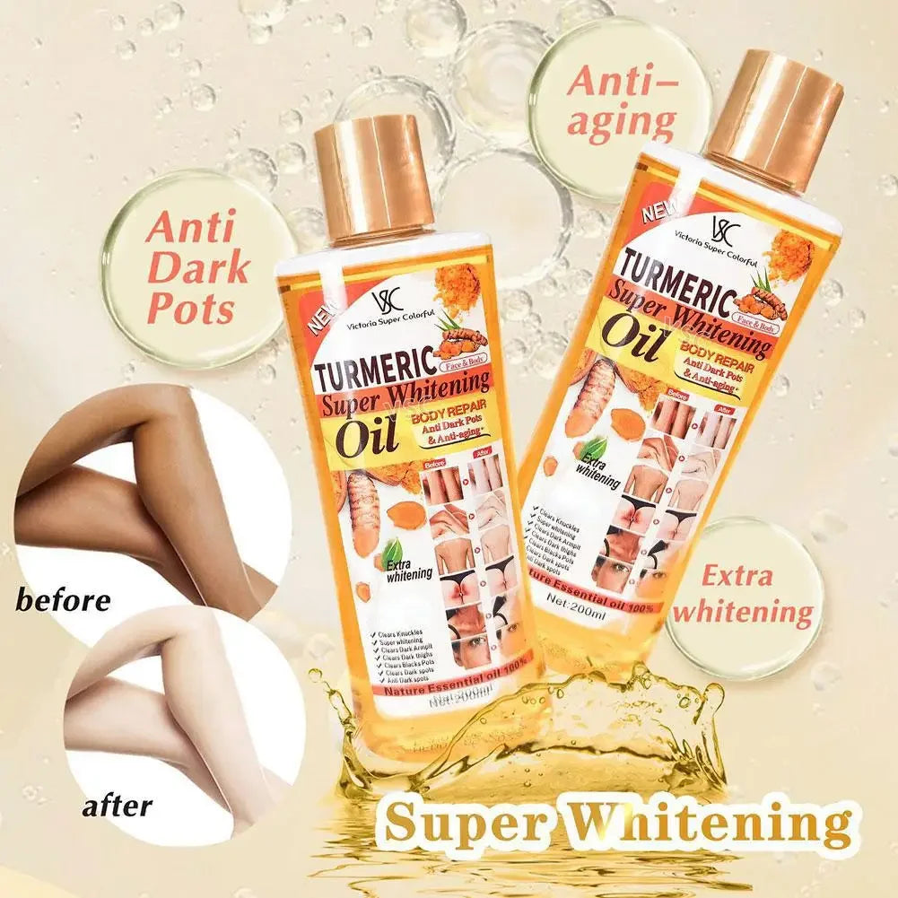 Turmeric Essential Oil 200ml (6.8 fl oz) - Facial & Body Massage Oil, Moisturizing Aromatherapy, Brightening & Smoothing Skin Care