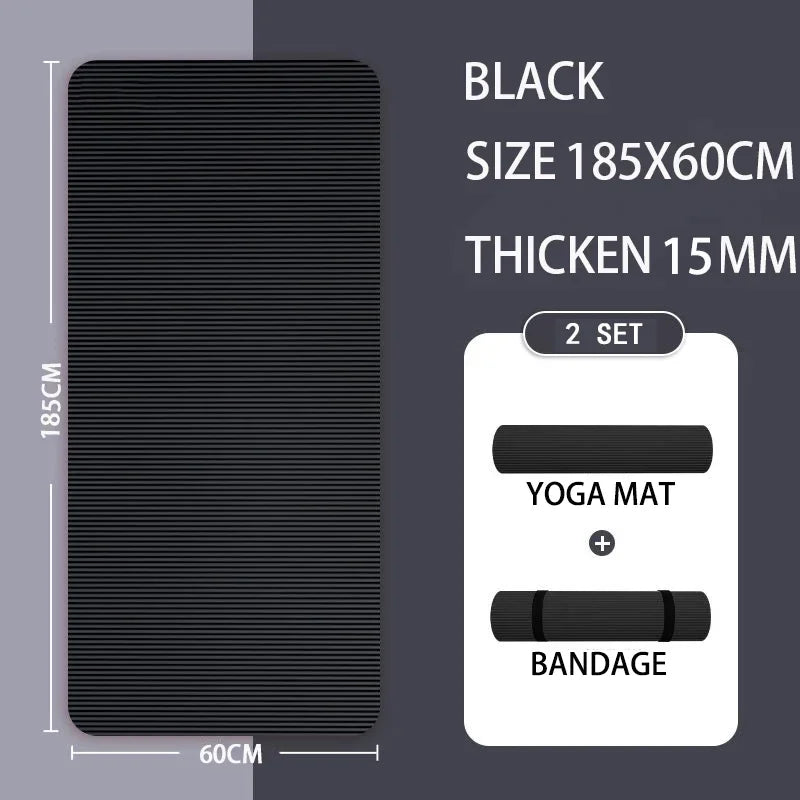 20mm NBR Yoga Mat – 79 x 23.6 x 0.8 in (2000×600×20 mm) Non-Slip Moisture-Proof Exercise & Camping Mat