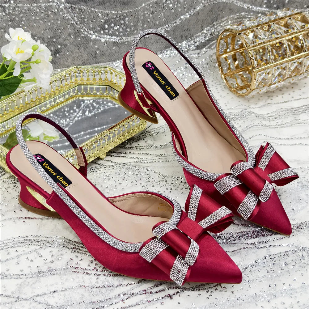 Elegant African-Inspired High Heel Chain Slingback Sandals for Women – Party & Wedding Pumps