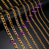 Figaro Link Chain Necklace for Men & Women – Stainless Steel, Gold-Plated or Steel Finish, 45–60 cm (17.7–23.6 in), Widths 3–10 mm