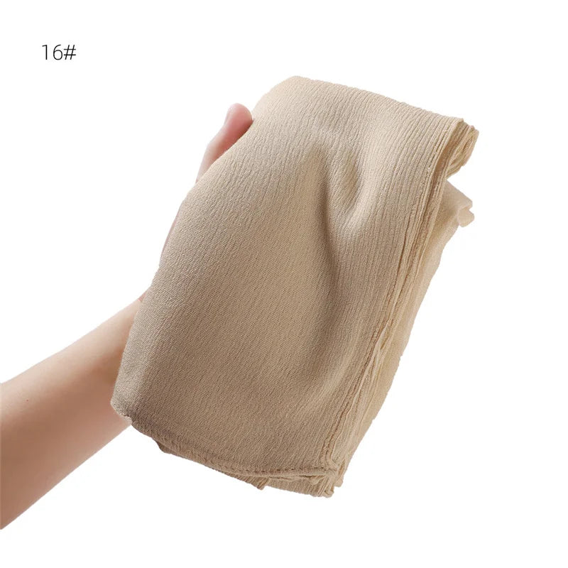 Women's Large Solid Polyester Hijab Scarf 80 x 190 cm (31.5 x 74.8 in) Long Muslim Headscarf Wrap Shawl Turban