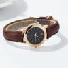 Women's Small 23mm Quartz Watch Leather Strap Arabic Numerals Fashion Wristwatch