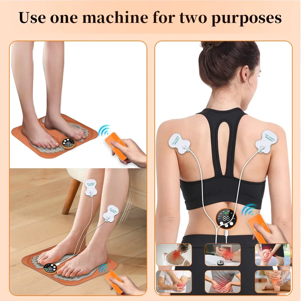 3D Smart Foot Massager Pad – 8 Modes, 29 Levels TENS/EMS for Foot & Calf Muscle Relief