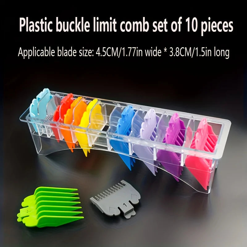10-Pack Universal Hair Clipper Guide Comb Attachments Plastic Trimmer Guards for Men Barber & Salon