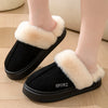 Women's Fluffy Plush Winter House Slippers - Warm Faux Fur Platform Flats