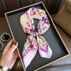 Luxury Horse Print Silk-Feel Square Scarf 70 x 70 cm (27.6 x 27.6 in) – Women's Neck, Hair, Foulard, Bandana