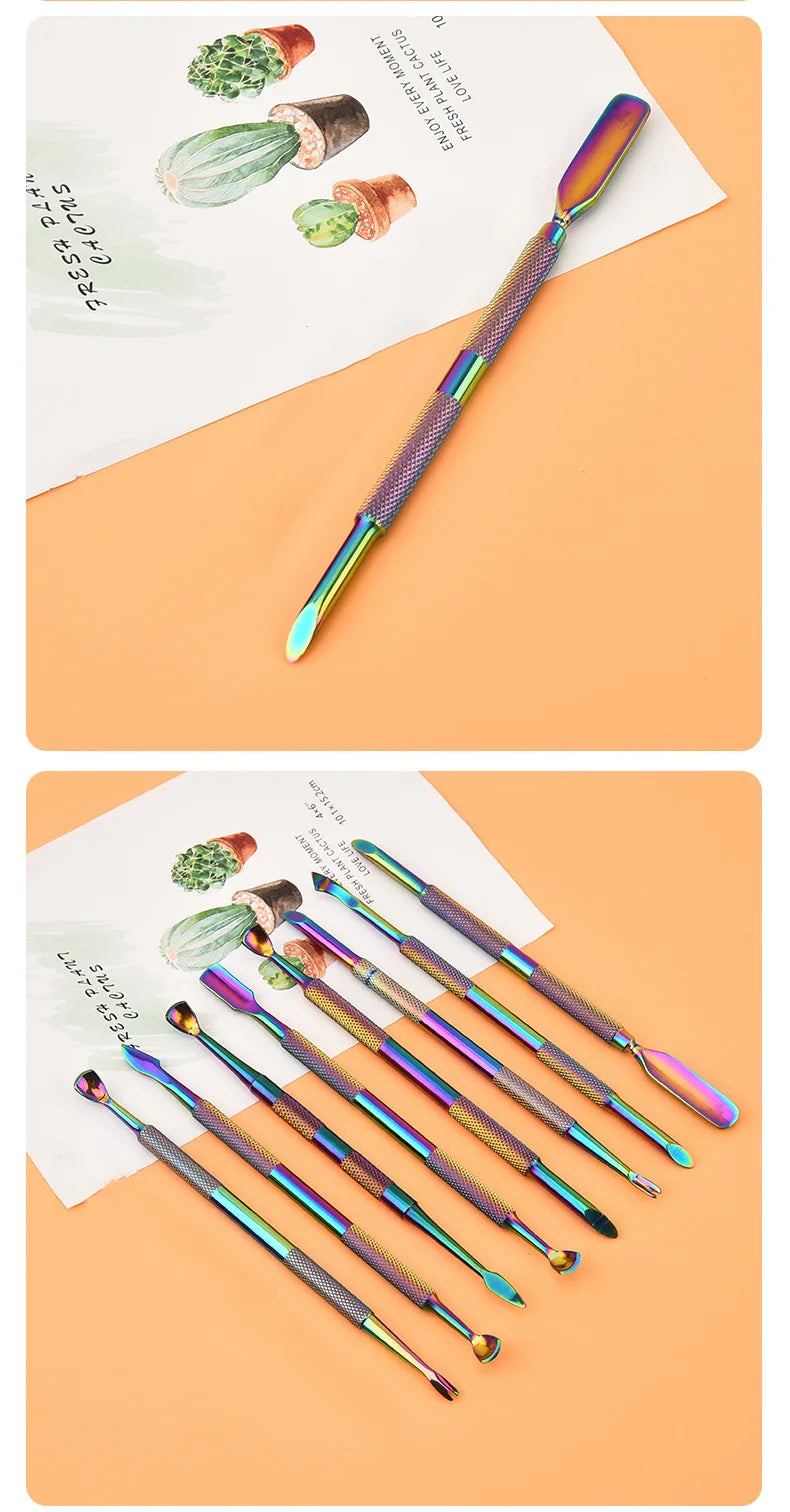 Double-Ended Stainless Steel Cuticle Pusher & Nail Remover – Beveled Circle Head Manicure Tool