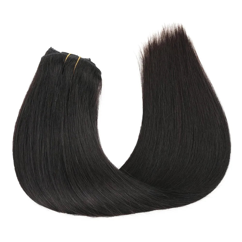 Seamless Clip-In Human Hair Extensions 8-Piece 120g Brazilian Remy Straight 16-26 in (41-66 cm)