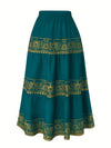 Plus Size Geometric Print Skirt for Travel & Casual Wear - Women's 1XL–5XL