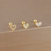 3-Pack 14K Gold-Plated Stainless Steel Crown Stud Earrings for Women with Crystal Zircon — Horse Eye Design