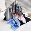 90 x 90 cm (35 x 35 in) Twill Silk-Feel Square Scarf – Women’s Luxury Tree Print Head Scarf, Shawl, Hijab, Bandana