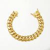 Rhombus Cuban Miami Link Chain Bracelet 8–14mm (0.31–0.55 in) Stainless Steel Gold — Hip Hop Rock Unisex