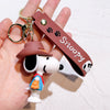 Snoopy Silicone Doll Keychain – Cute Cartoon Car & Bag Pendant with Lobster Clasp