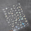 Gold Snowflake & Snowman 3D Self-Adhesive Christmas Nail Stickers with Rhinestones, 10.3 x 8 cm (4.06 x 3.15 in) Sheet