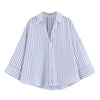HipSeam Women's Linen-Blend Wide-Sleeve Blouse Asymmetric Hem Button-Front Johnny Collar