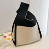 Handmade Knitted Knot Wrist Bag - Striped Mini Tote for Women, Large-Capacity Phone Bucket, Autumn Winter Casual