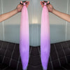 Colorful Synthetic Ponytail Extensions 2-Pack – Long Straight Braided Hairpiece with Elastic Band | High-Temp Fiber