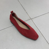 Women's Square Toe Vintage Leather Loafers Soft Comfortable Ballet Flats