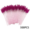 Disposable Mascara Wand Brushes Bulk 500/1000-Pack - Lash & Eyebrow Applicators (Wool Fiber)