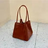 Personalized Faux Suede Bucket Bag for Women – Custom Letter Shoulder Tote, Luxury Party Handbag