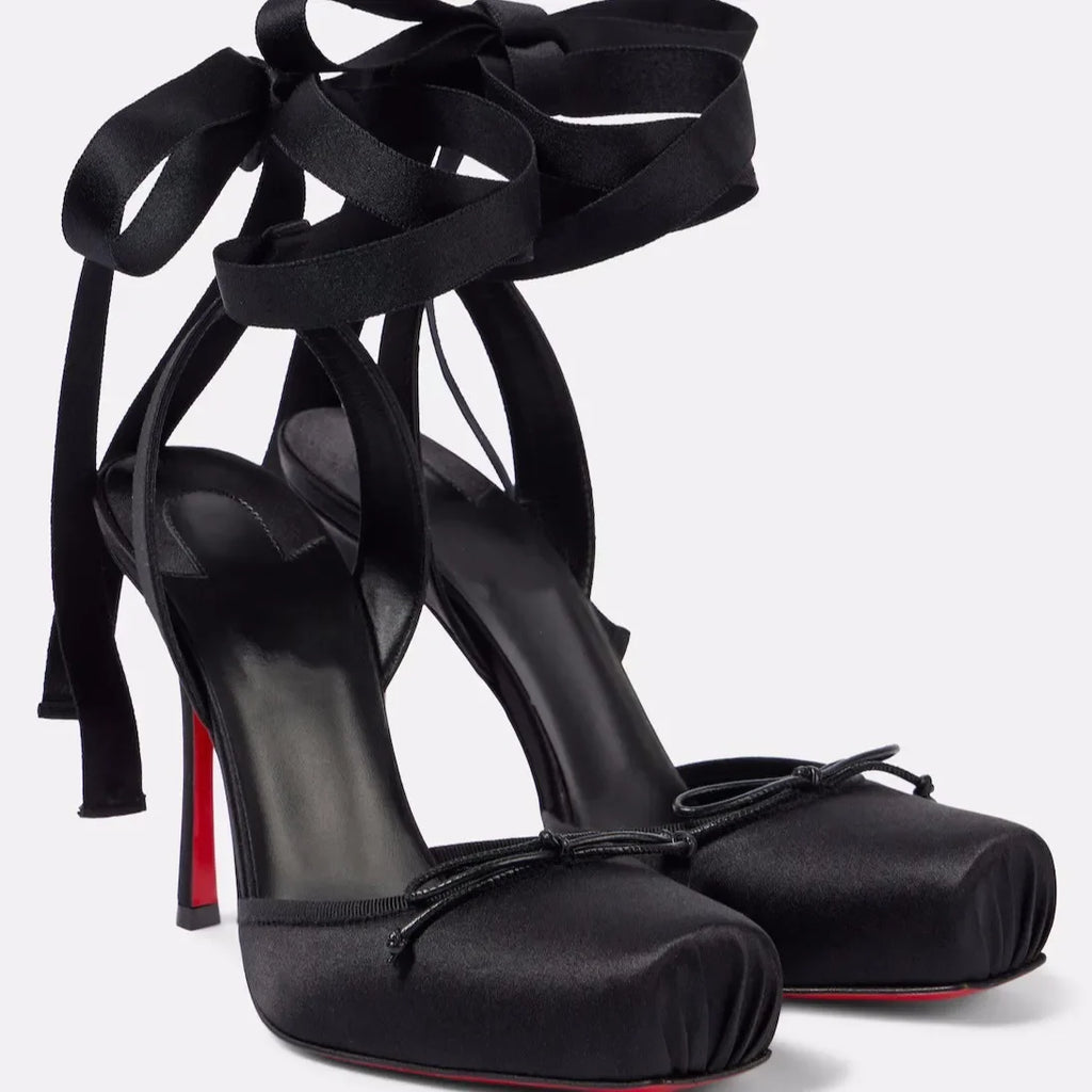 Women's Satin Square-Toe Ankle-Strap Stiletto Sandals, Party & Wedding Evening Heels