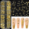 Mini Caviar Beads Nail Art 12-Grid Gold and Silver Micro Ball Charms 0.5–3mm (0.02–0.12in) with Magnetic Picker Pen