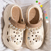Pearl Chain Chunky Platform Sandals for Women - Flower Accent EVA Non-Slip Beach & Garden Clogs