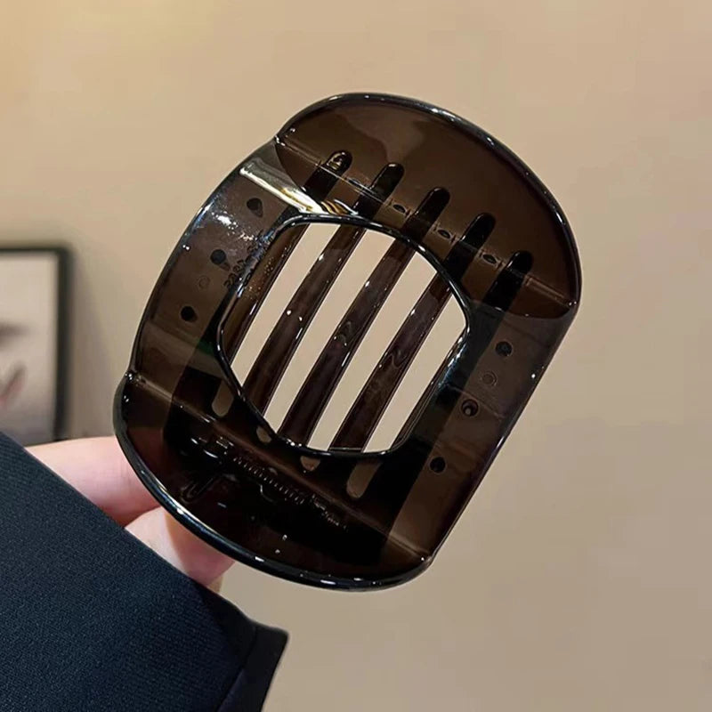 Korean Acetate Leopard Hair Clip – Spring Spoon Top Hair Claw for Women