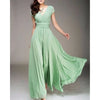 Women’s Boho Deep V-Neck Maxi Dress - Short Sleeve Beach & Party A-Line Chiffon